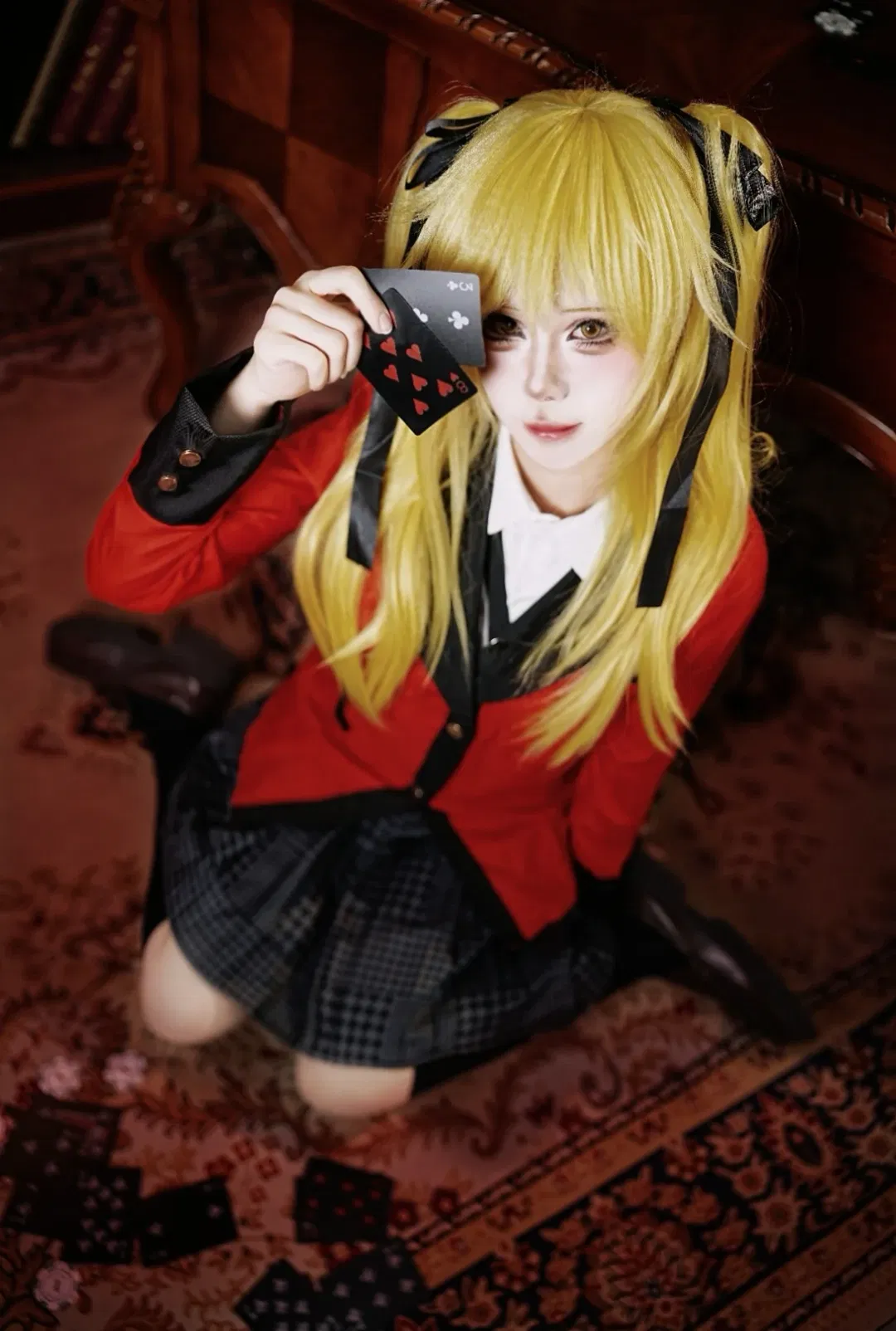【早乙女芽亚里cos】狂赌之渊，红黑制服的绝对气场 - 第 2 张