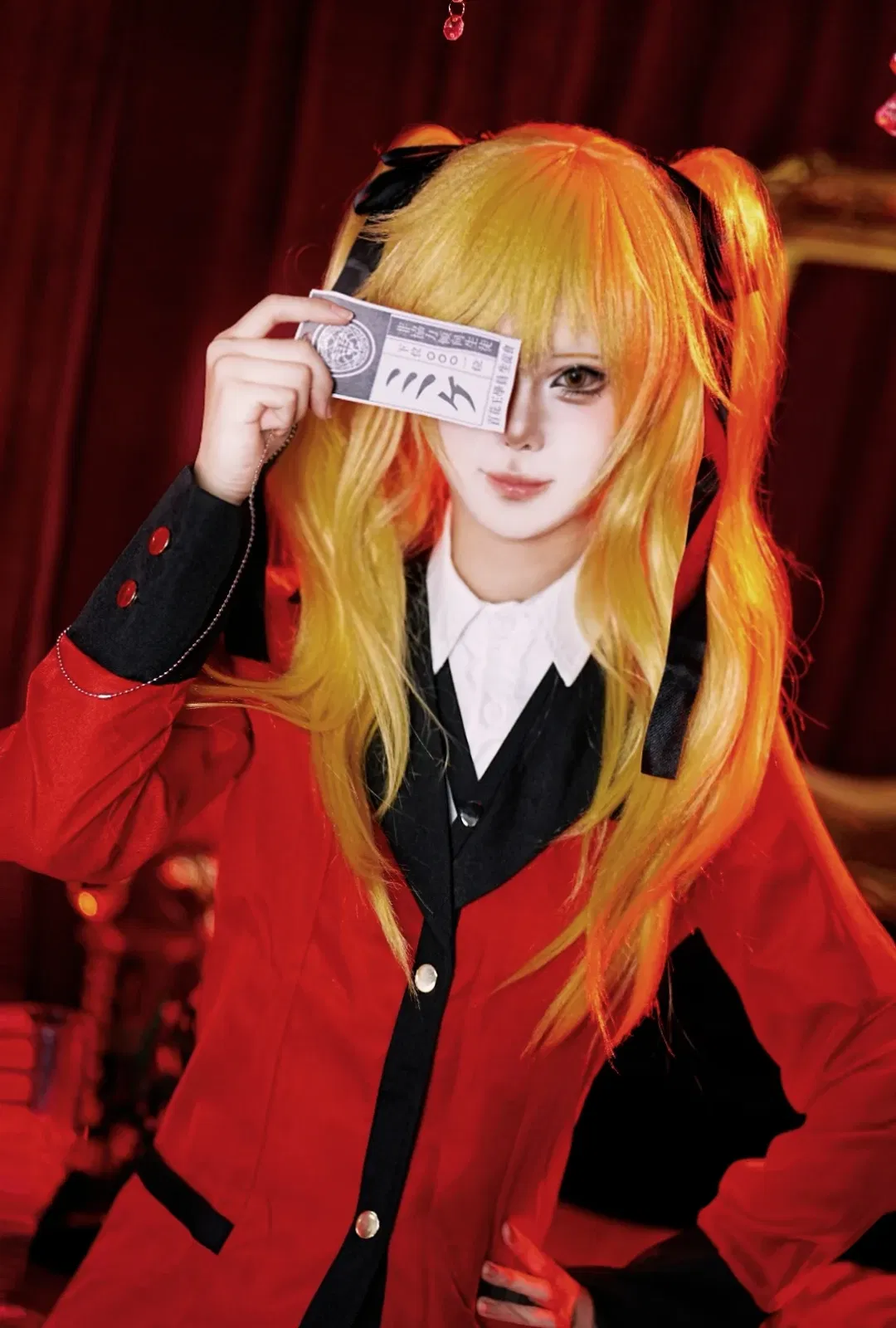 【早乙女芽亚里cos】狂赌之渊，红黑制服的绝对气场 - 第 3 张