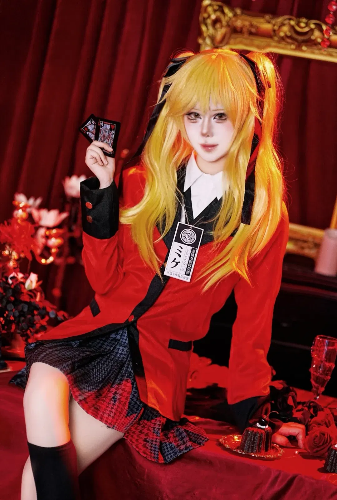 【早乙女芽亚里cos】狂赌之渊，红黑制服的绝对气场 - 第 4 张