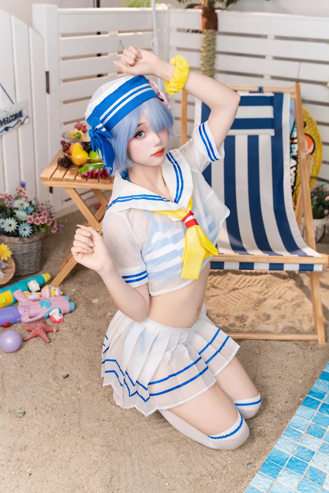 【小雷姆cos】藍色水手服與沙灘的夏日碰撞 - 第 2 張