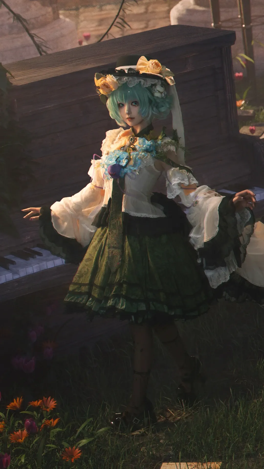 【古明地恋cos】废墟里的少女，与旧钢琴和花丛的对话 - 第 1 张