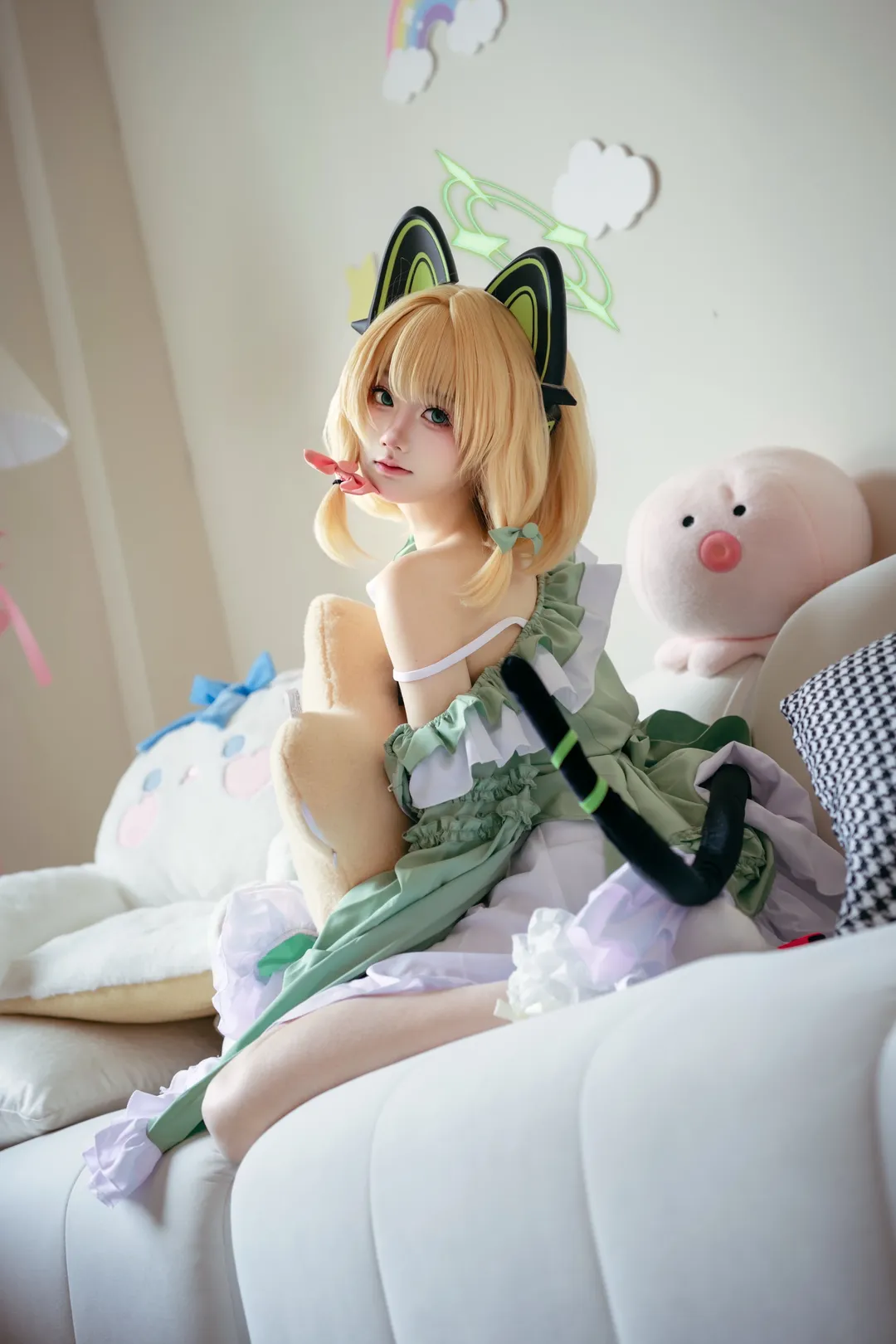 【才羽绿cos】蔚蓝档案小绿的游戏日常 - 第 1 张