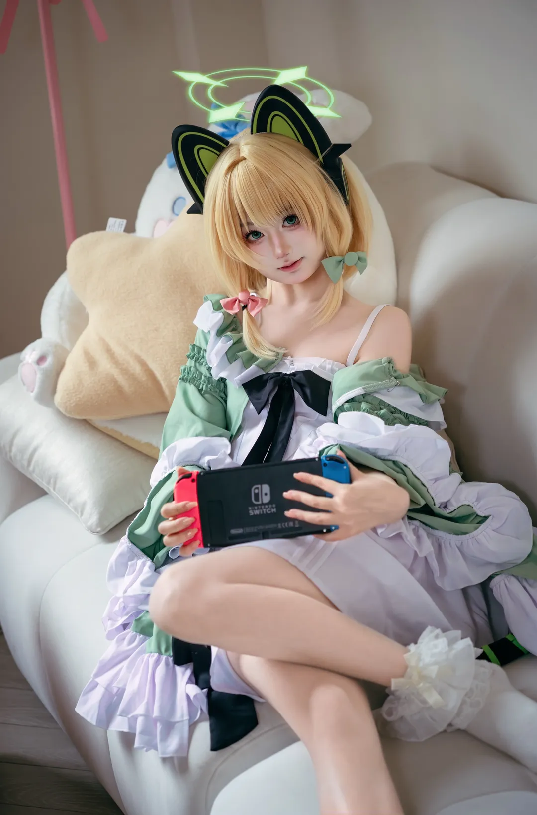 【才羽绿cos】蔚蓝档案小绿的游戏日常 - 第 2 张