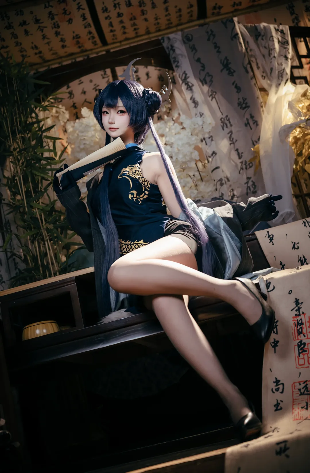 【妃咲cos】老師我身體有點欠佳，這是蔚藍檔案的中式旗袍韻味 - 第 5 張