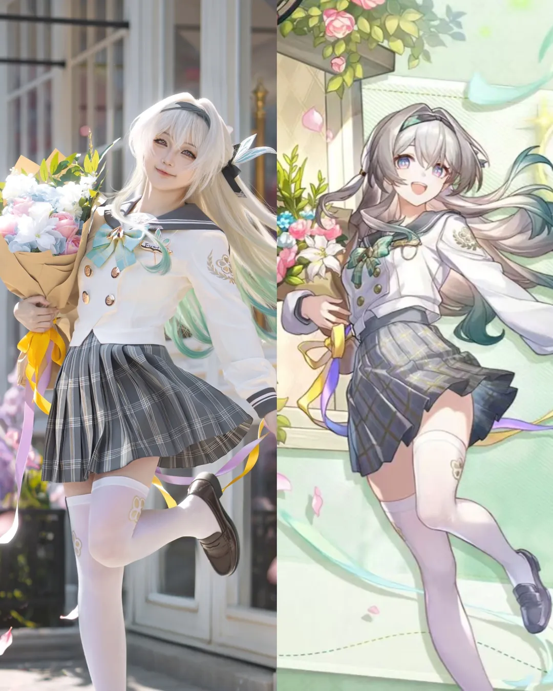 【流萤cos】没买到手办索性自己拍，崩坏星穹铁道这套水手服绝了 - 第 1 张