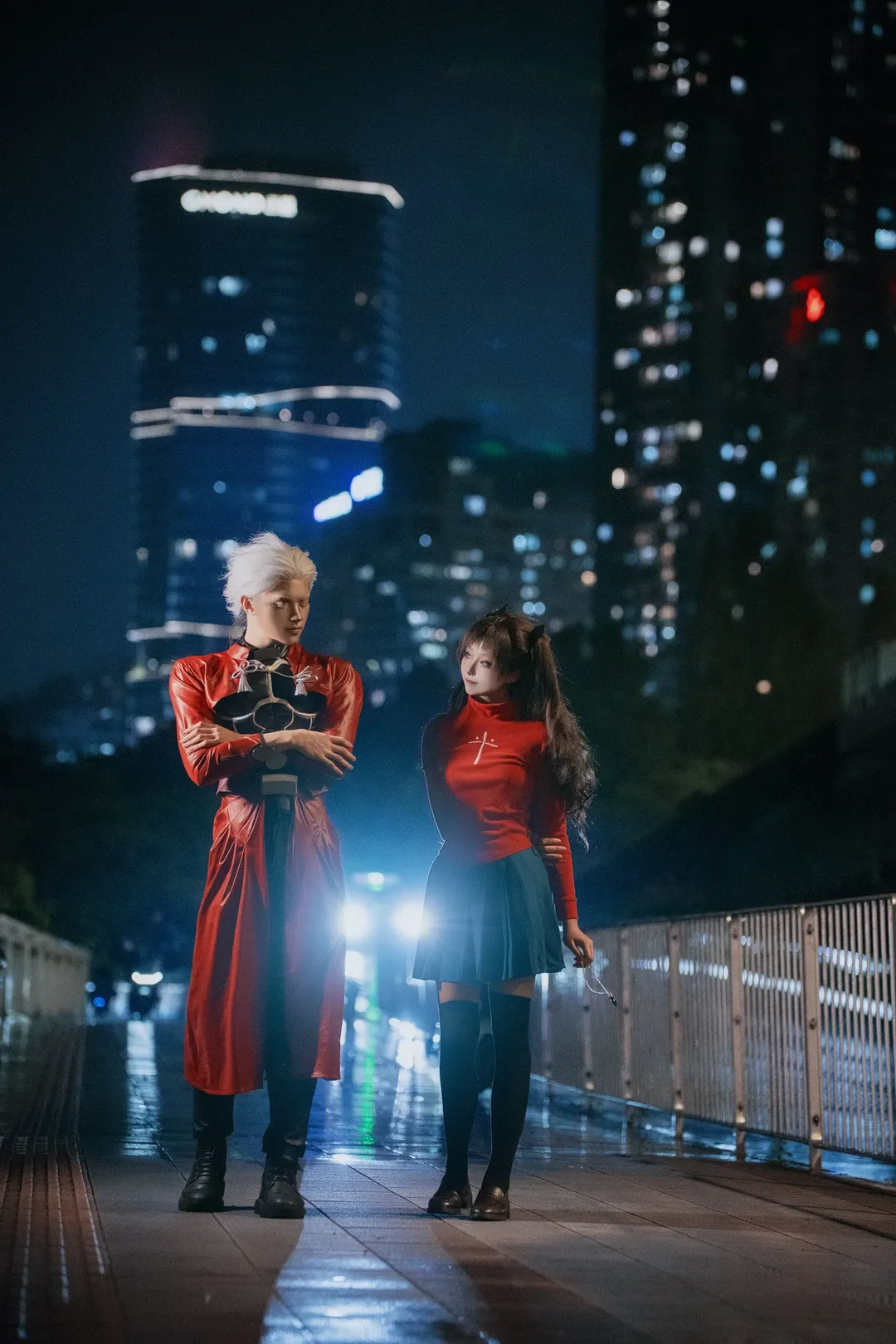 【远坂凛cos】Fate冬木大桥夜景，大雨中的圣杯战争结算 - 第 2 张