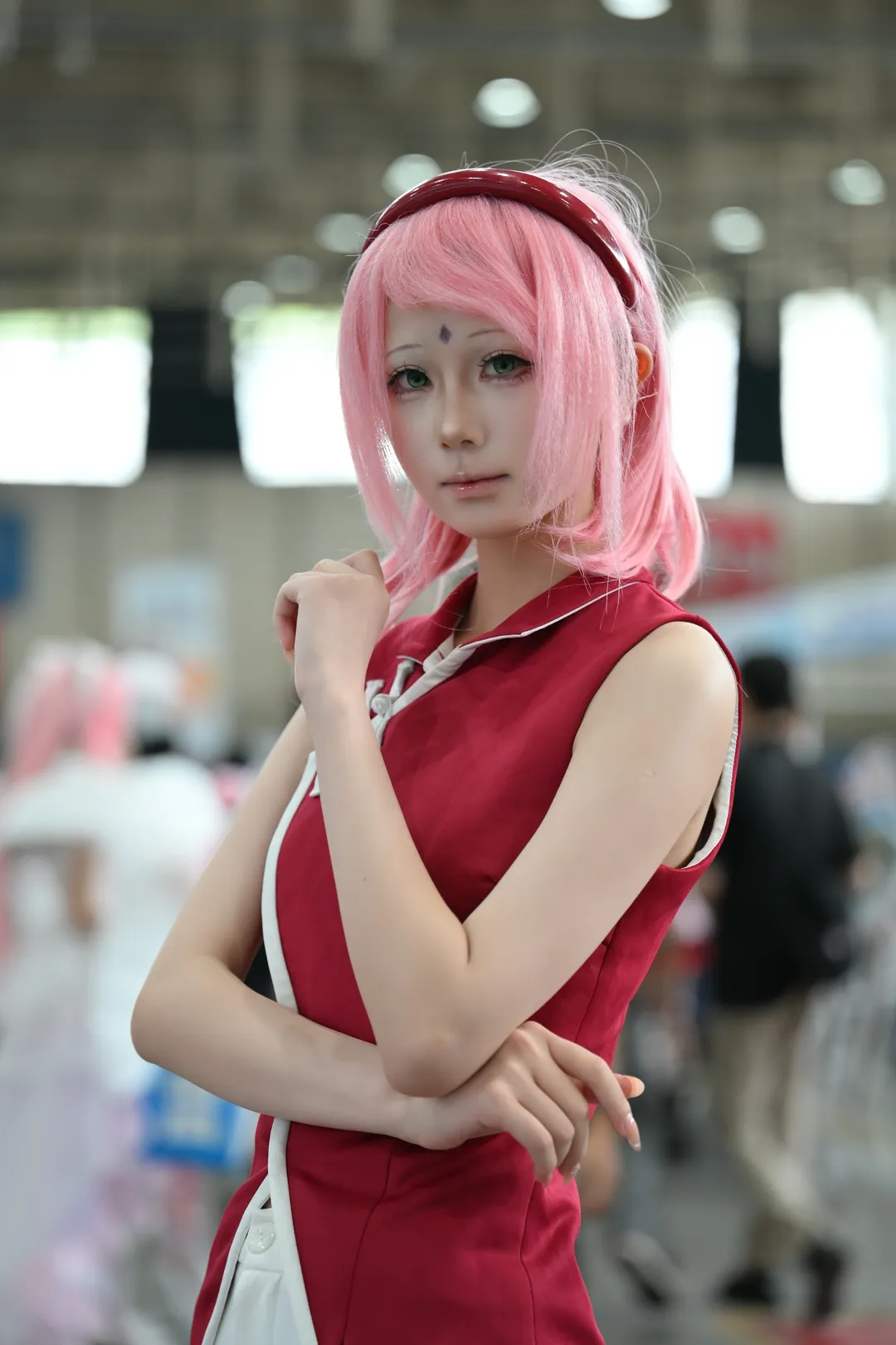 【春野樱cos】粉发红旗袍，木叶忍者的国风新演绎 - 第 4 张