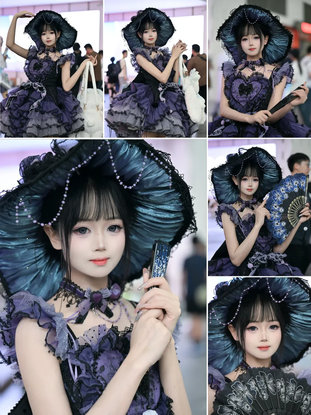暗紫系哥特洛麗塔，巨型大簷帽搭黑絲，神秘優雅感拉滿 - 第 1 張