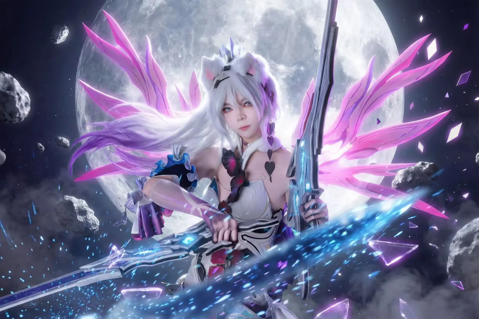 【琪亚娜cos】崩坏3终焉律者，星空下的终焉降临 - 第 1 张