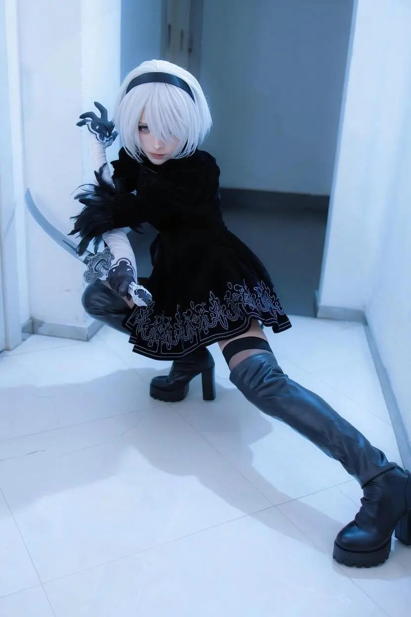 【2Bcos】在靜安大悅城拍攝尼爾機械紀元，狹窄走廊裡的戰鬥張力 - 第 3 張