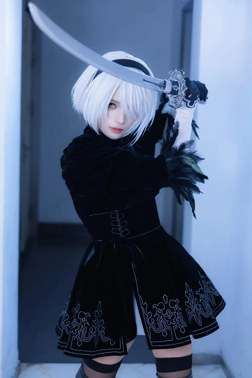 【2Bcos】在靜安大悅城拍攝尼爾機械紀元，狹窄走廊裡的戰鬥張力 - 第 6 張