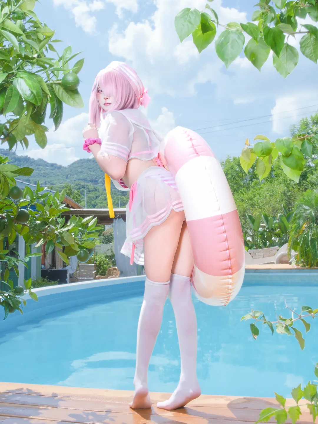 【拉姆cos】從零開始的異世界生活，夏日泳池的粉色派對 - 第 4 張