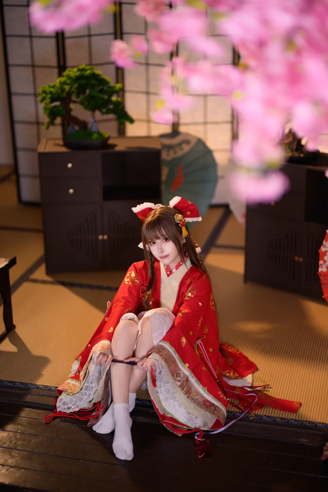 东方project和风cos，红金振袖在樱花和室里的拍摄记录 - 第 10 张