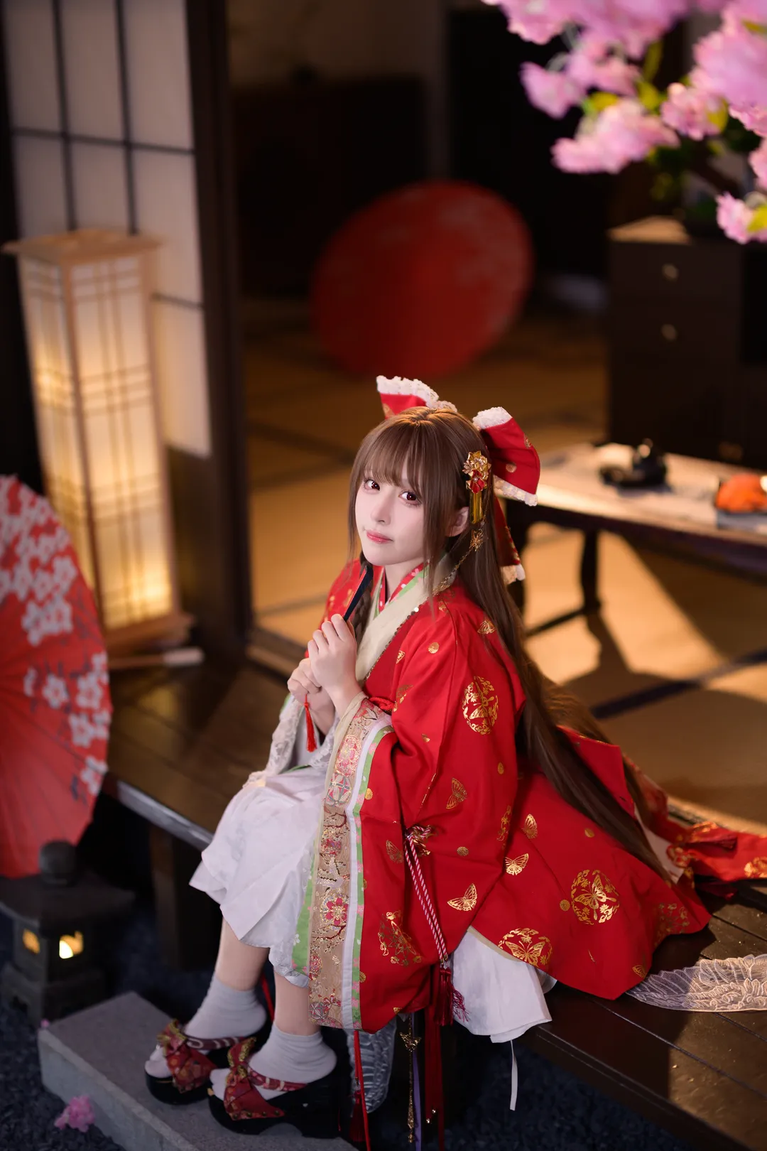 东方project和风cos，红金振袖在樱花和室里的拍摄记录 - 第 7 张