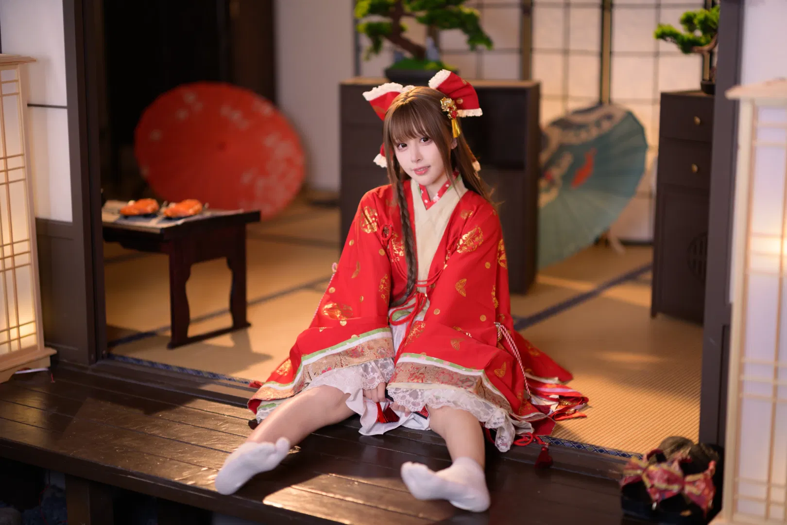 东方project和风cos，红金振袖在樱花和室里的拍摄记录 - 第 8 张