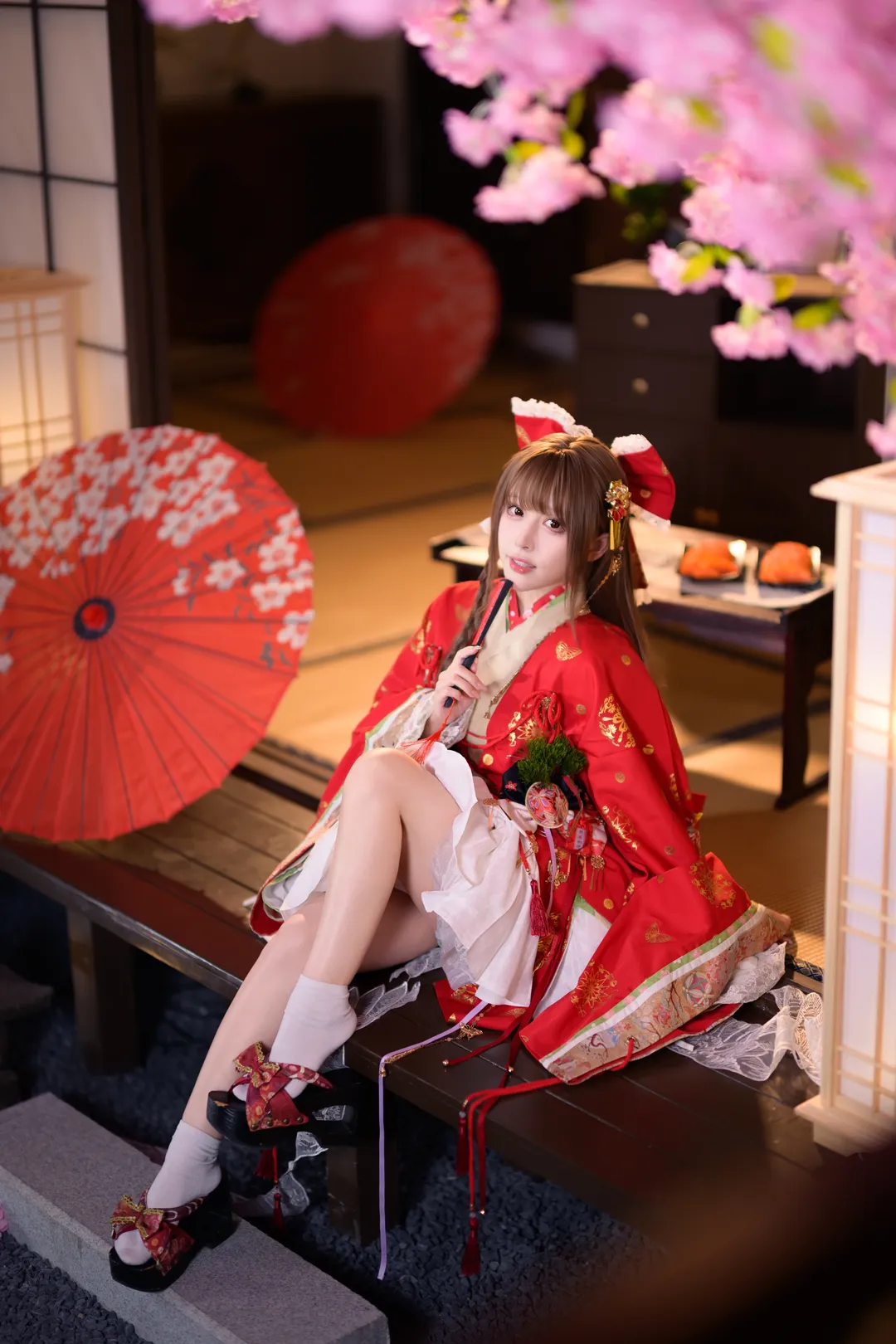 东方project和风cos，红金振袖在樱花和室里的拍摄记录 - 第 9 张