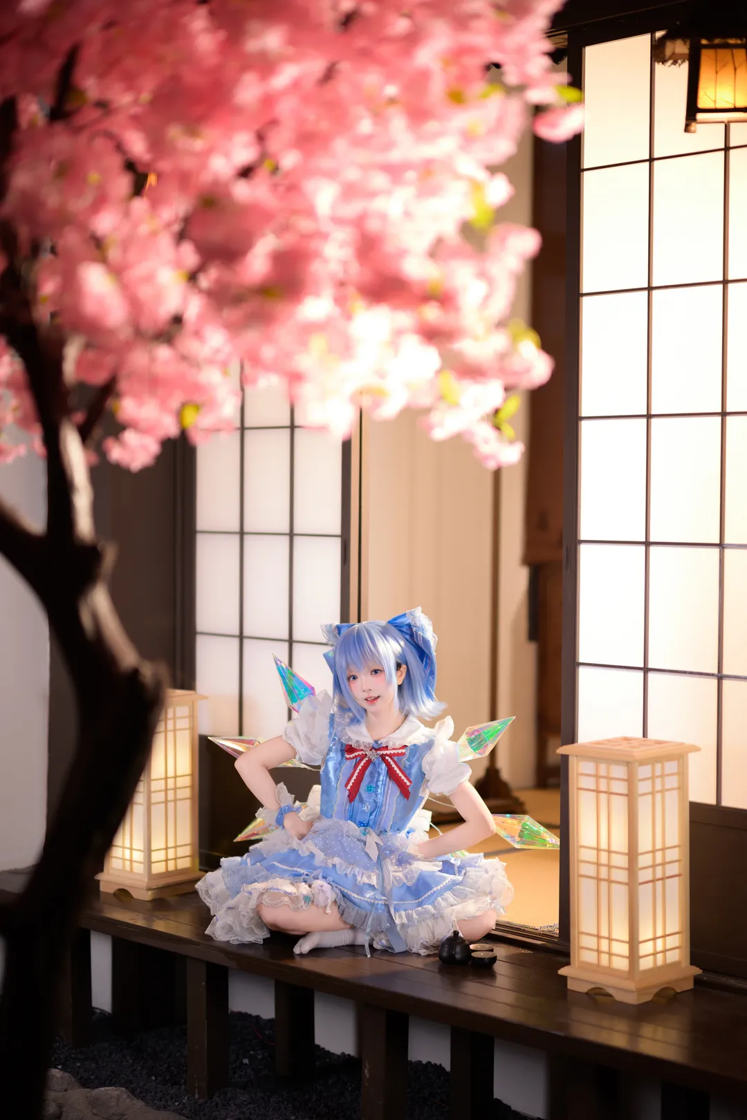 【琪露诺cos】和风樱花下的冰蓝精灵 - 第 13 张