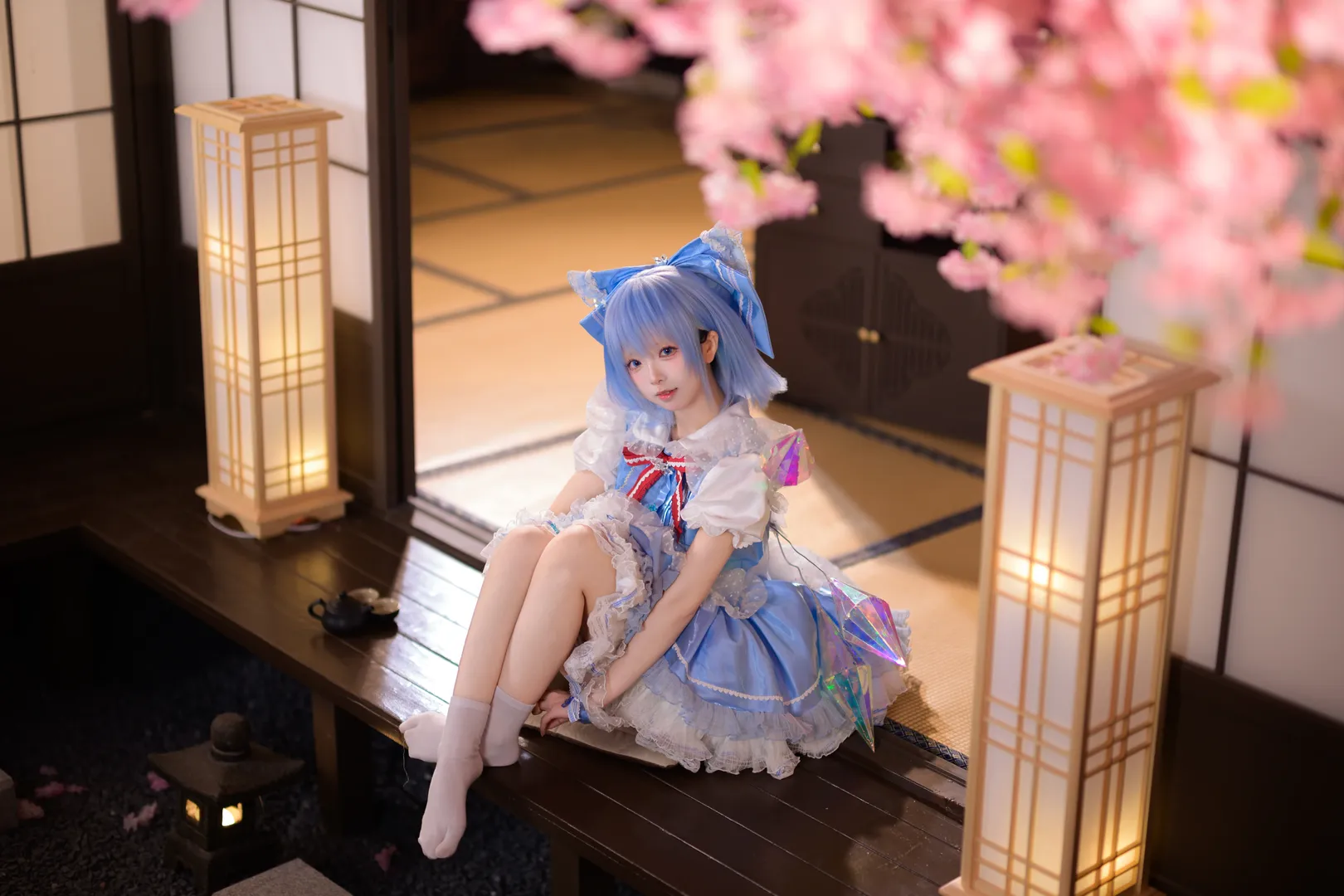 【琪露诺cos】和风樱花下的冰蓝精灵 - 第 3 张