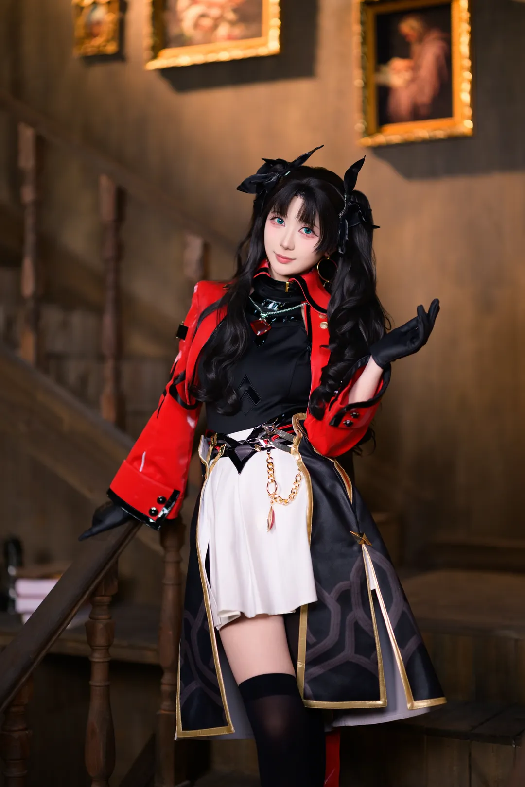【远坂凛cos】崩坏星穹铁道的红黑皮衣造型 - 第 2 张