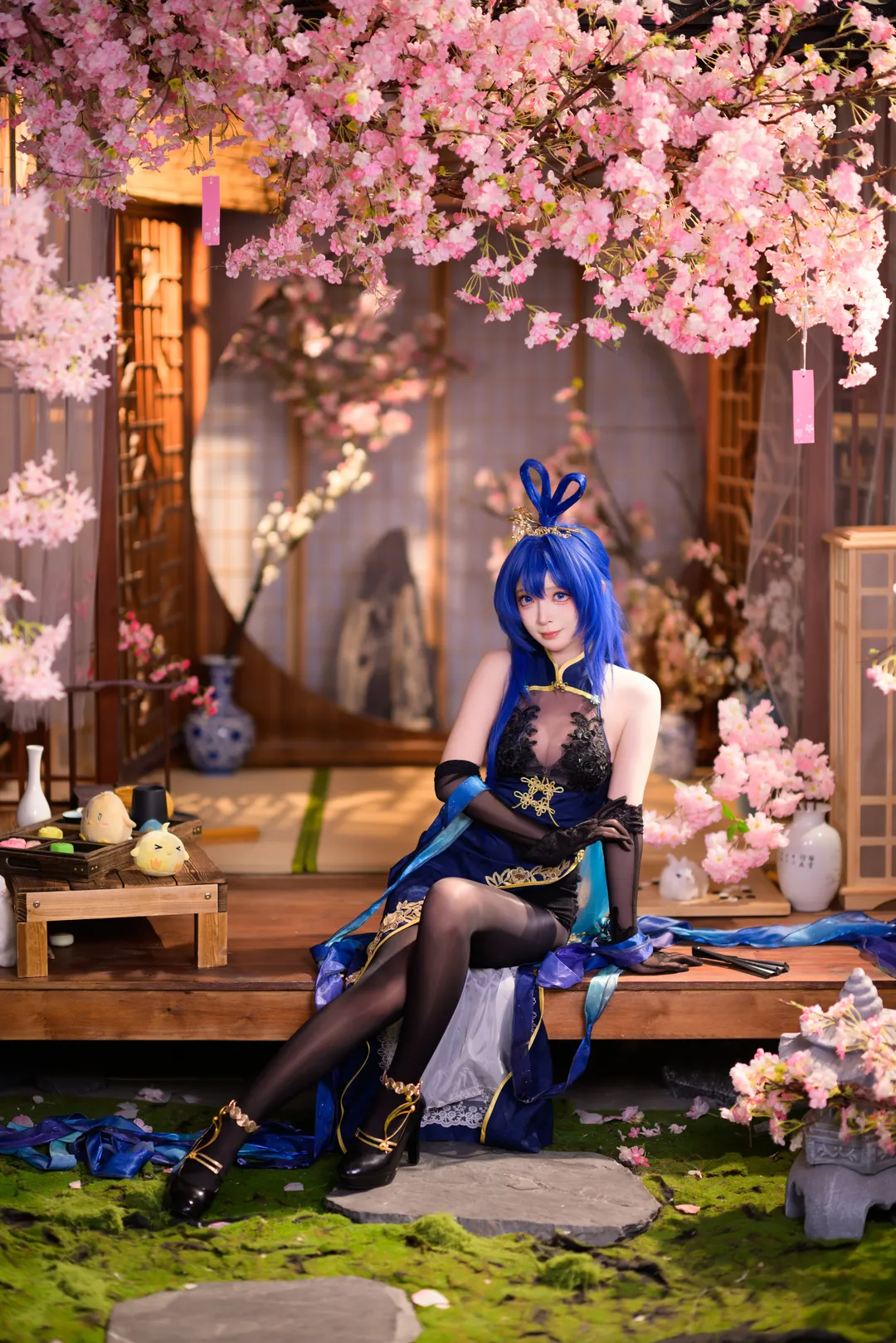 【新泽西cos】碧蓝航线旗袍新泽西，樱花棚拍绝美瞬间 - 第 1 张
