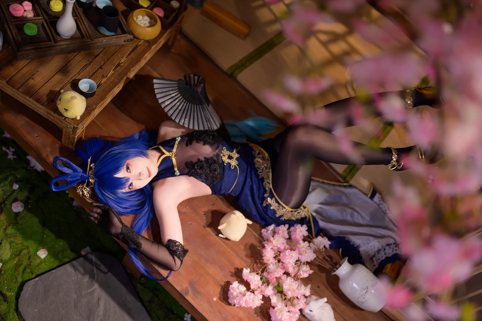 【新泽西cos】碧蓝航线旗袍新泽西，樱花棚拍绝美瞬间 - 第 2 张