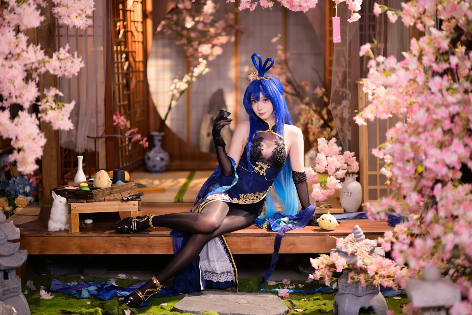 【新泽西cos】碧蓝航线旗袍新泽西，樱花棚拍绝美瞬间 - 第 3 张