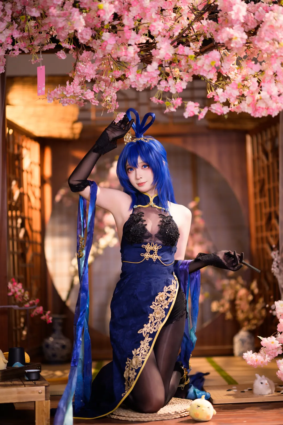 【新泽西cos】碧蓝航线旗袍新泽西，樱花棚拍绝美瞬间 - 第 4 张