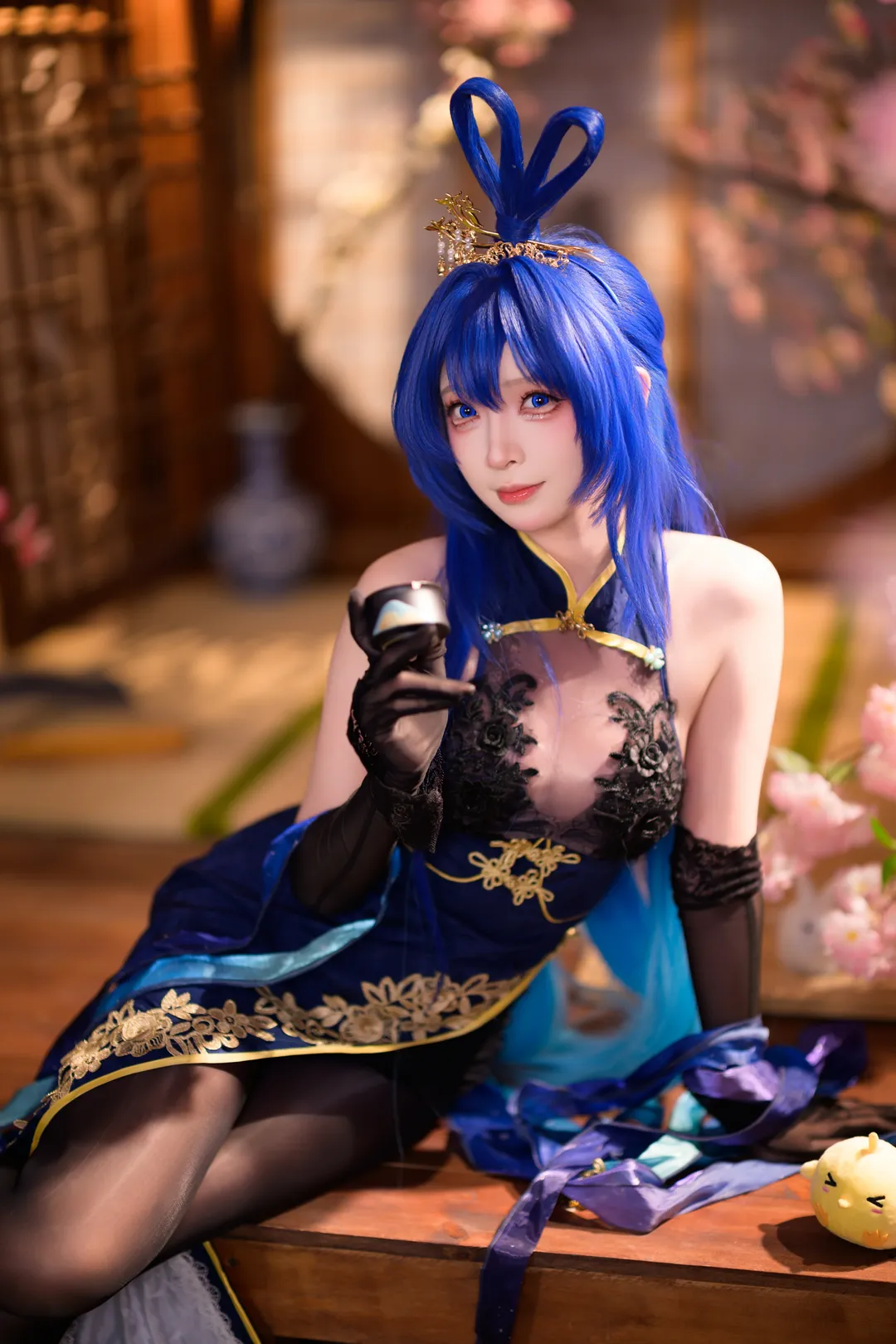 【新泽西cos】碧蓝航线旗袍新泽西，樱花棚拍绝美瞬间 - 第 6 张