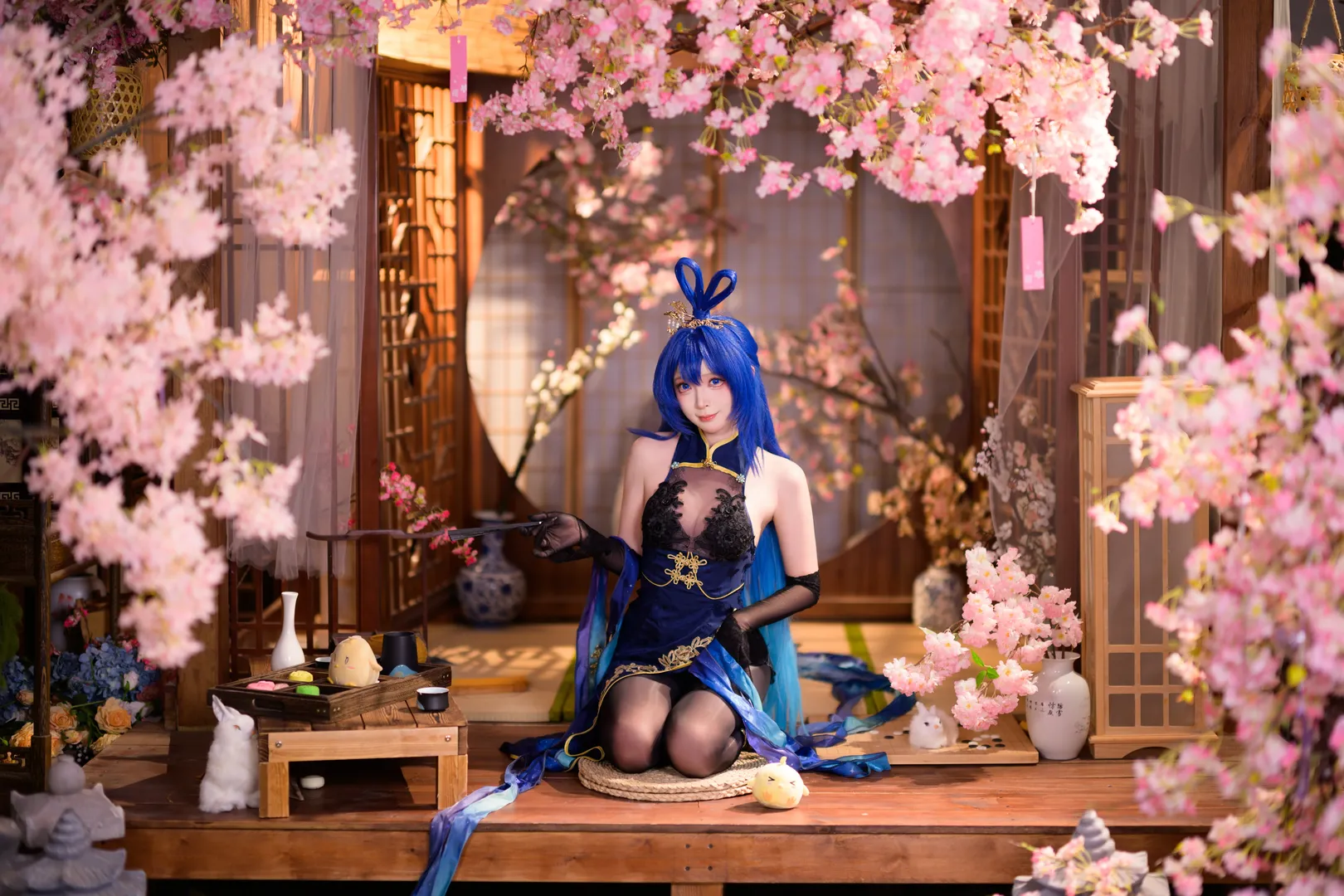 【新泽西cos】碧蓝航线旗袍新泽西，樱花棚拍绝美瞬间 - 第 7 张