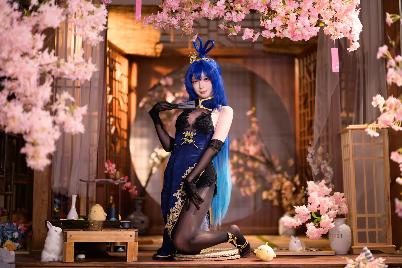 【新泽西cos】碧蓝航线旗袍新泽西，樱花棚拍绝美瞬间 - 第 9 张