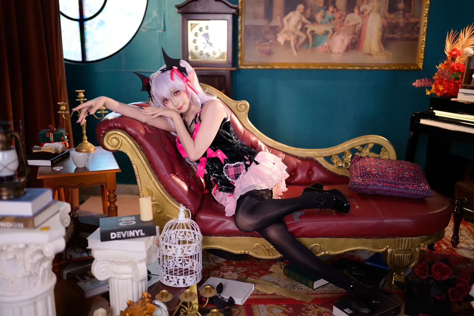 暗黑系Lolita小惡魔雙子寫真，紅黑哥特風氛圍感拉滿 - 第 10 張