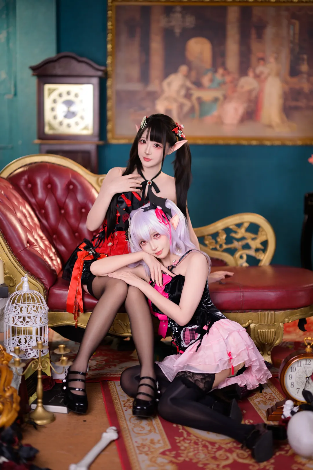 暗黑系Lolita小惡魔雙子寫真，紅黑哥特風氛圍感拉滿 - 第 2 張