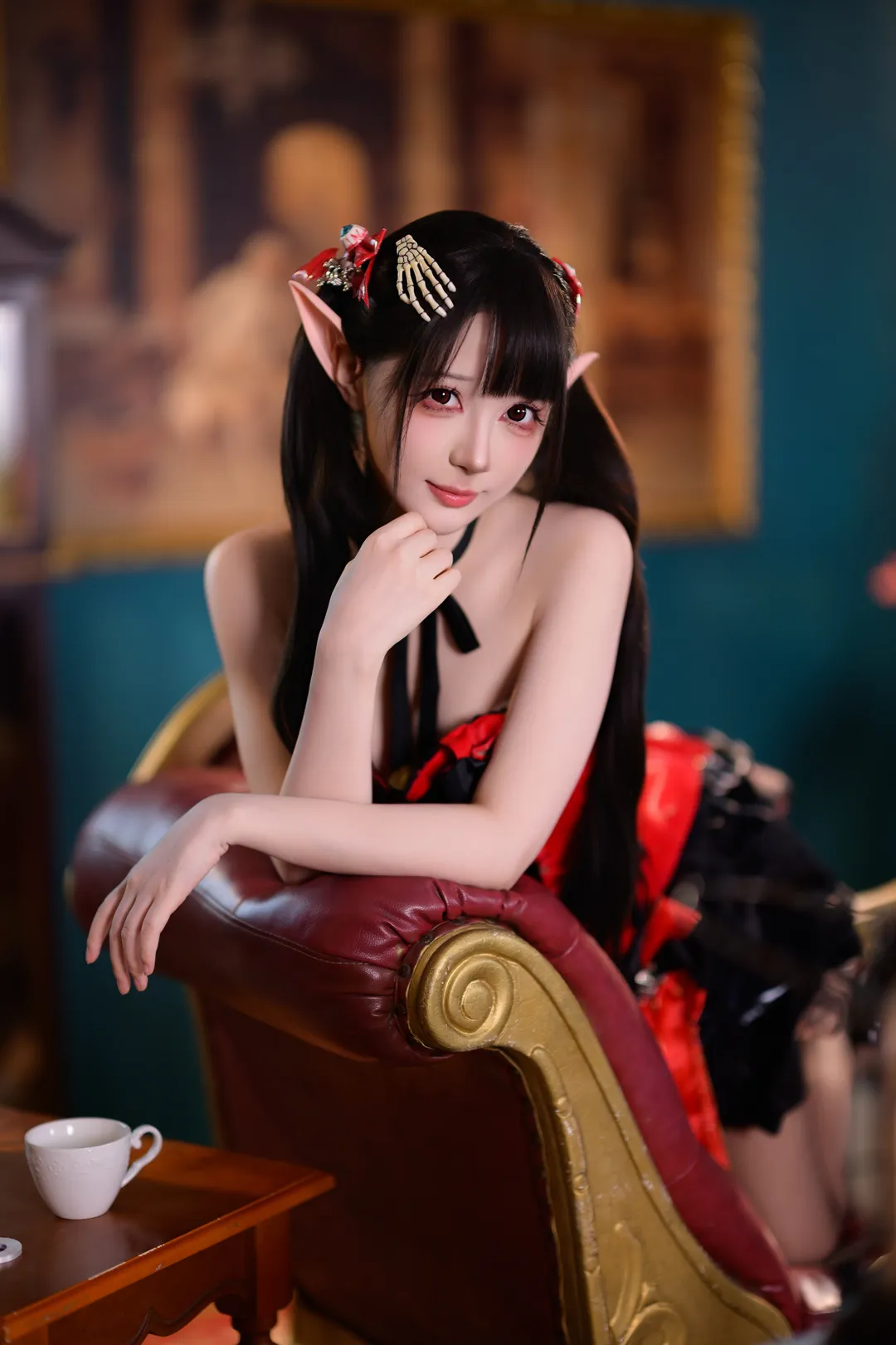 暗黑系Lolita小惡魔雙子寫真，紅黑哥特風氛圍感拉滿 - 第 7 張