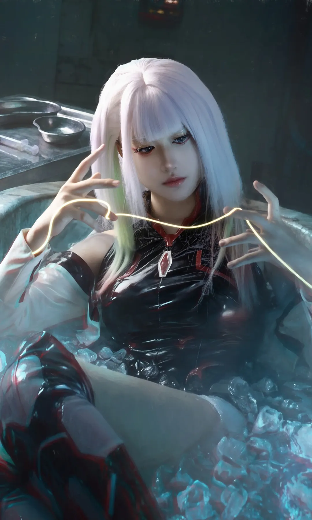 【露西cos】赛博朋克边缘行者：黑客舱里的冰与光 - 第 2 张