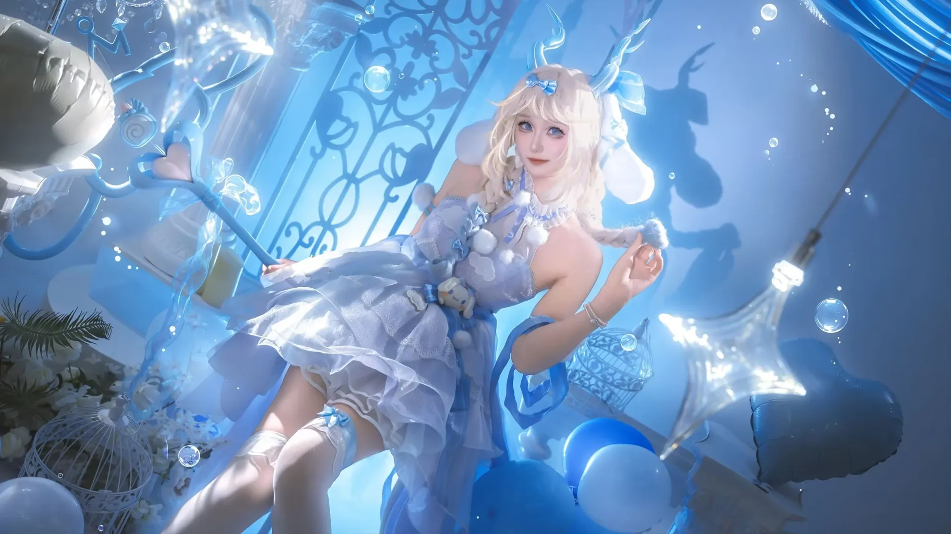 【愛麗絲cos】藍色夢幻世界裡的鹿角精靈 - 第 1 張
