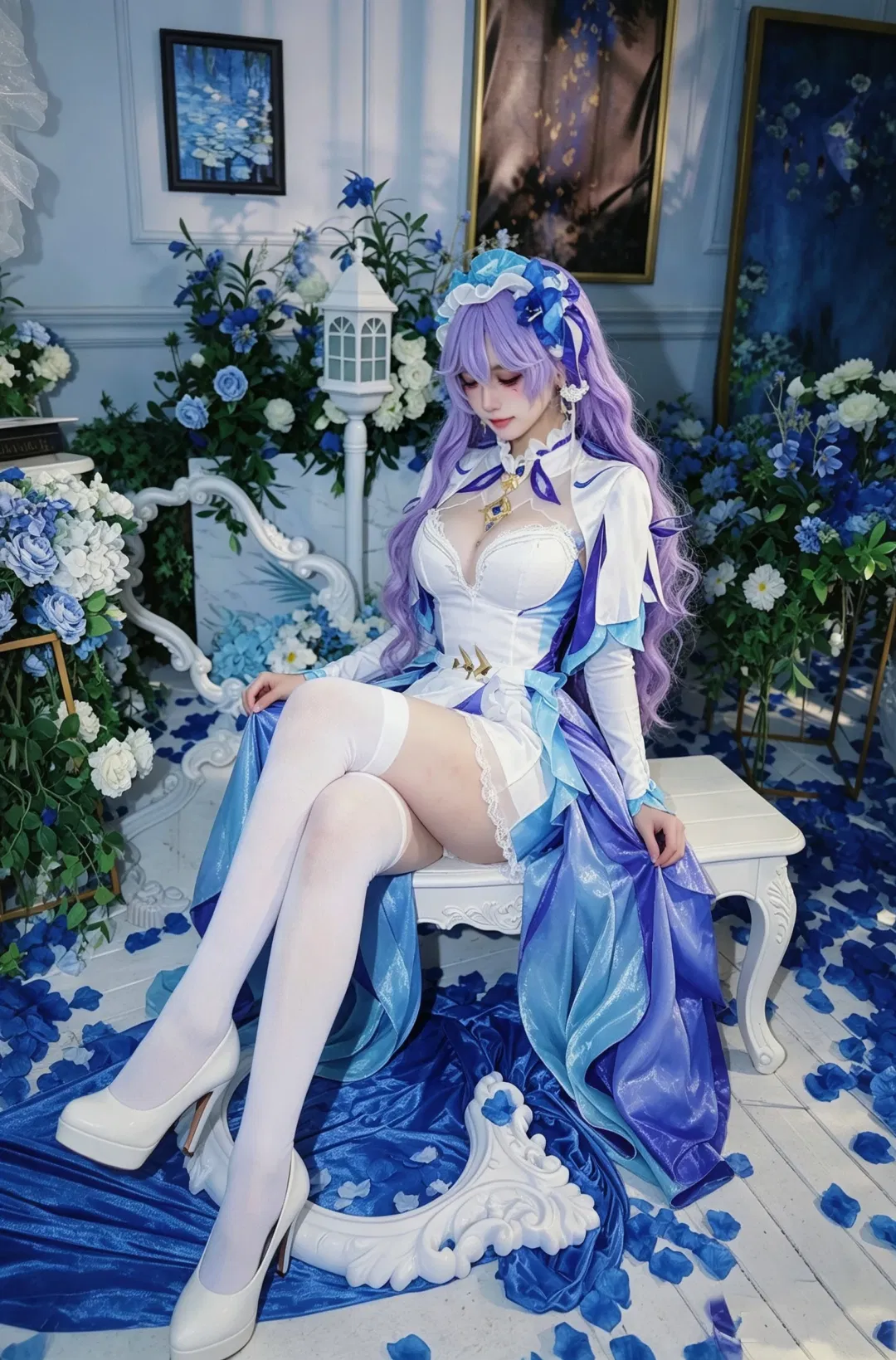 【坎特蕾拉cos】鸣潮蓝白花卉主题的唯美定格 - 第 1 张