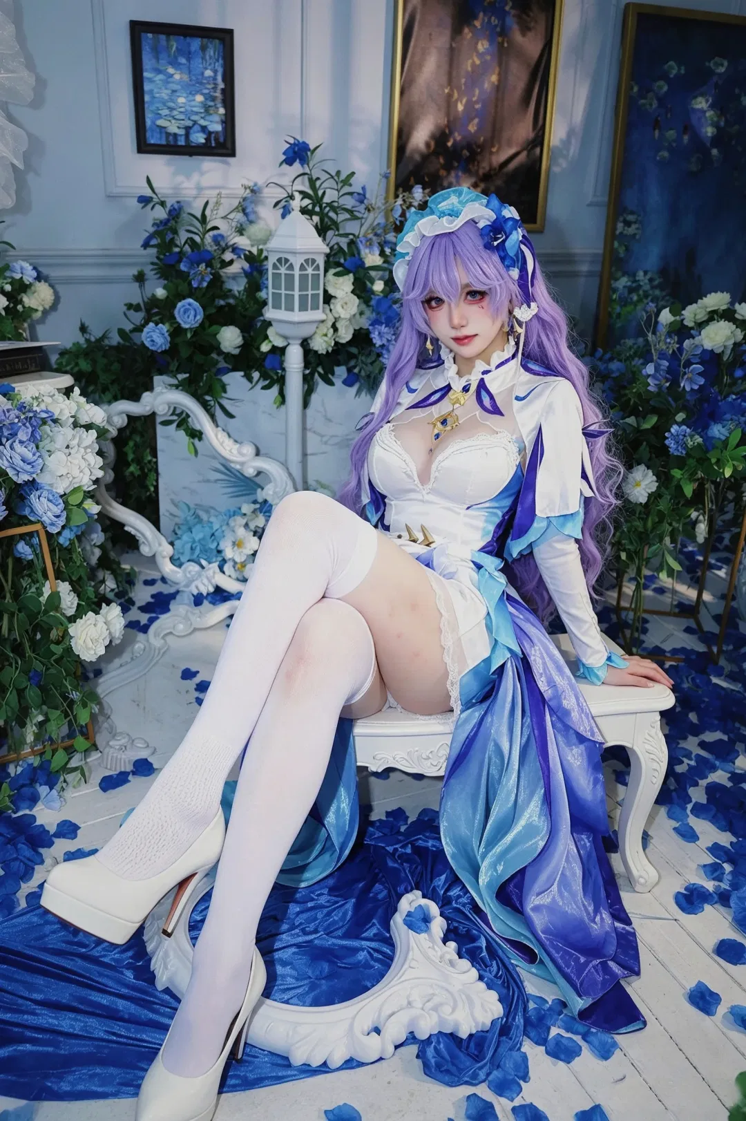 【坎特蕾拉cos】鸣潮蓝白花卉主题的唯美定格 - 第 2 张