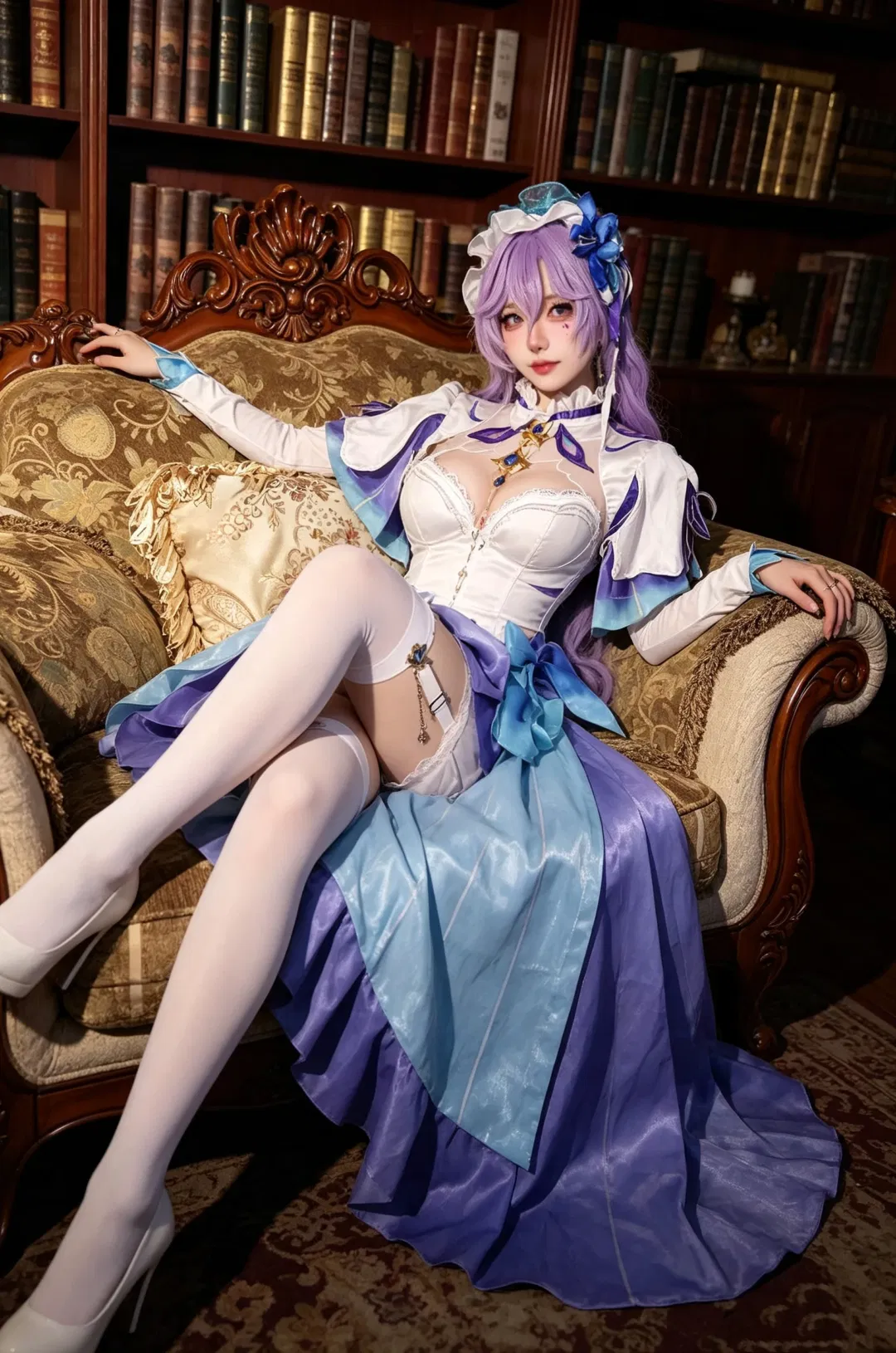 【坎特蕾拉cos】鸣潮里的毒药与更毒的药，这套白丝造型我尽力还原了 - 第 1 张