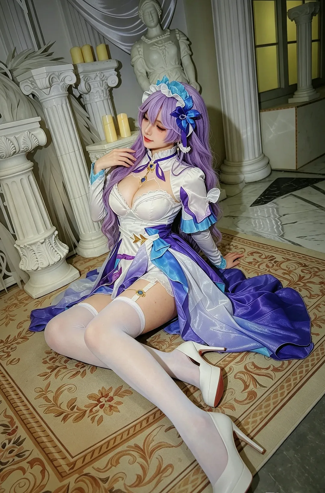 【坎特蕾拉cos】鸣潮紫色长发贵妇造型记录 - 第 2 张
