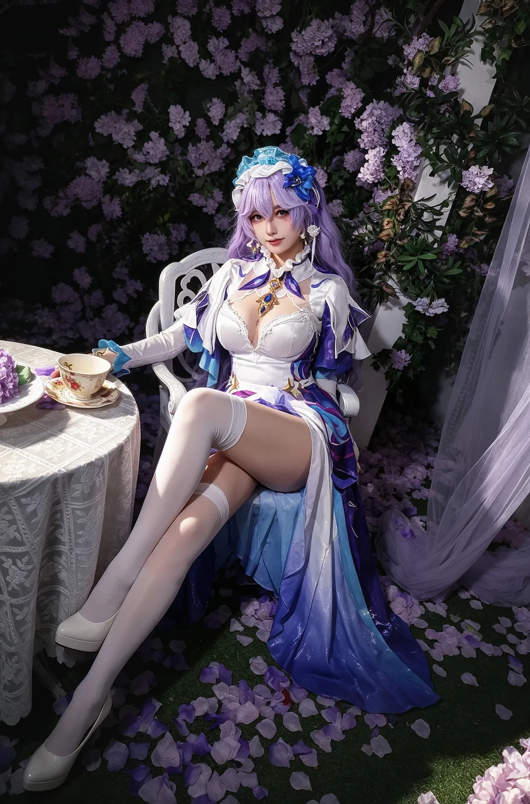 【坎特蕾拉cos】鸣潮华丽贵妇的紫色下午茶之约 - 第 1 张