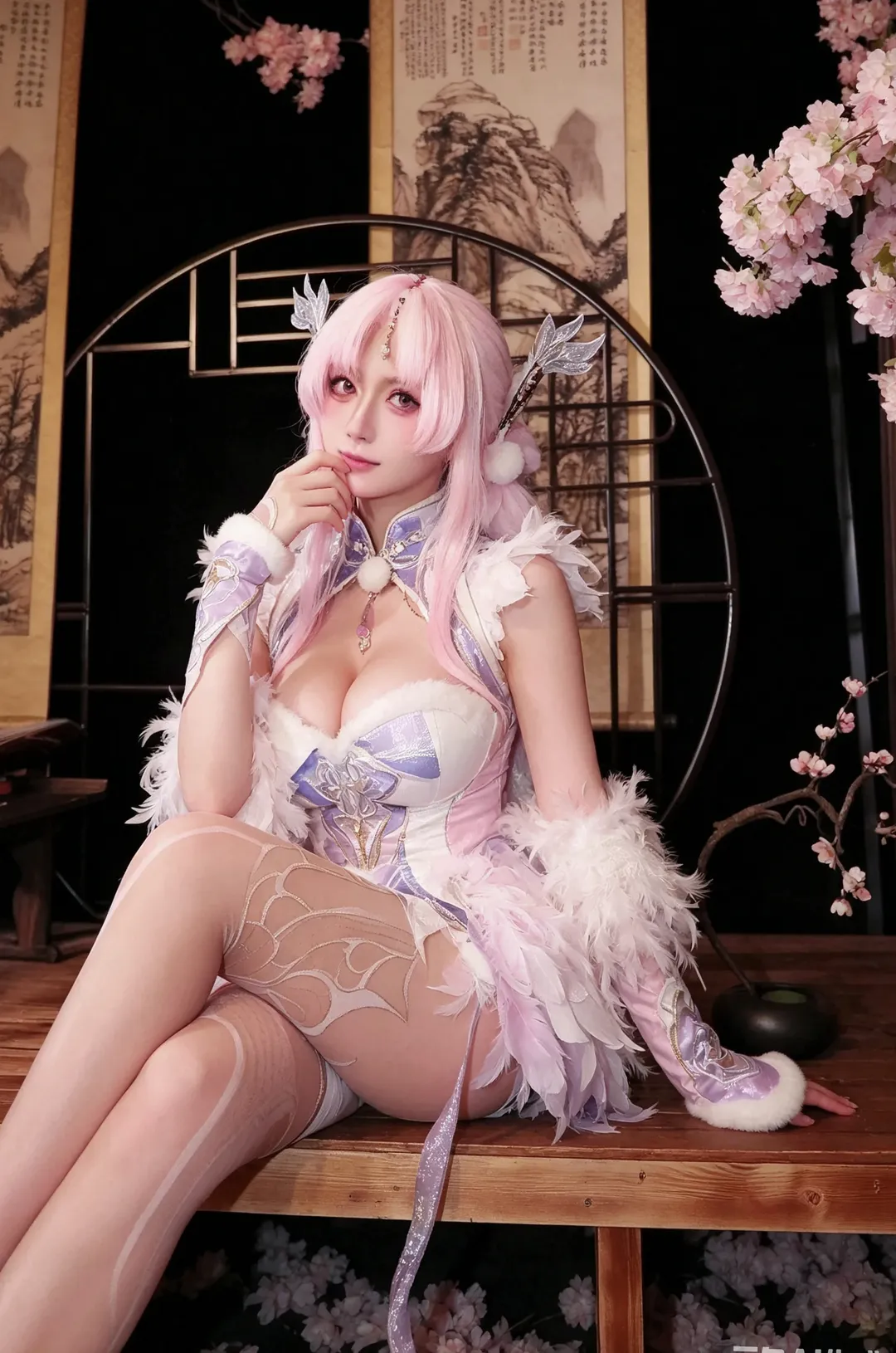 玉玲珑cos 永劫无间里的粉色狐系美人 - 第 1 张