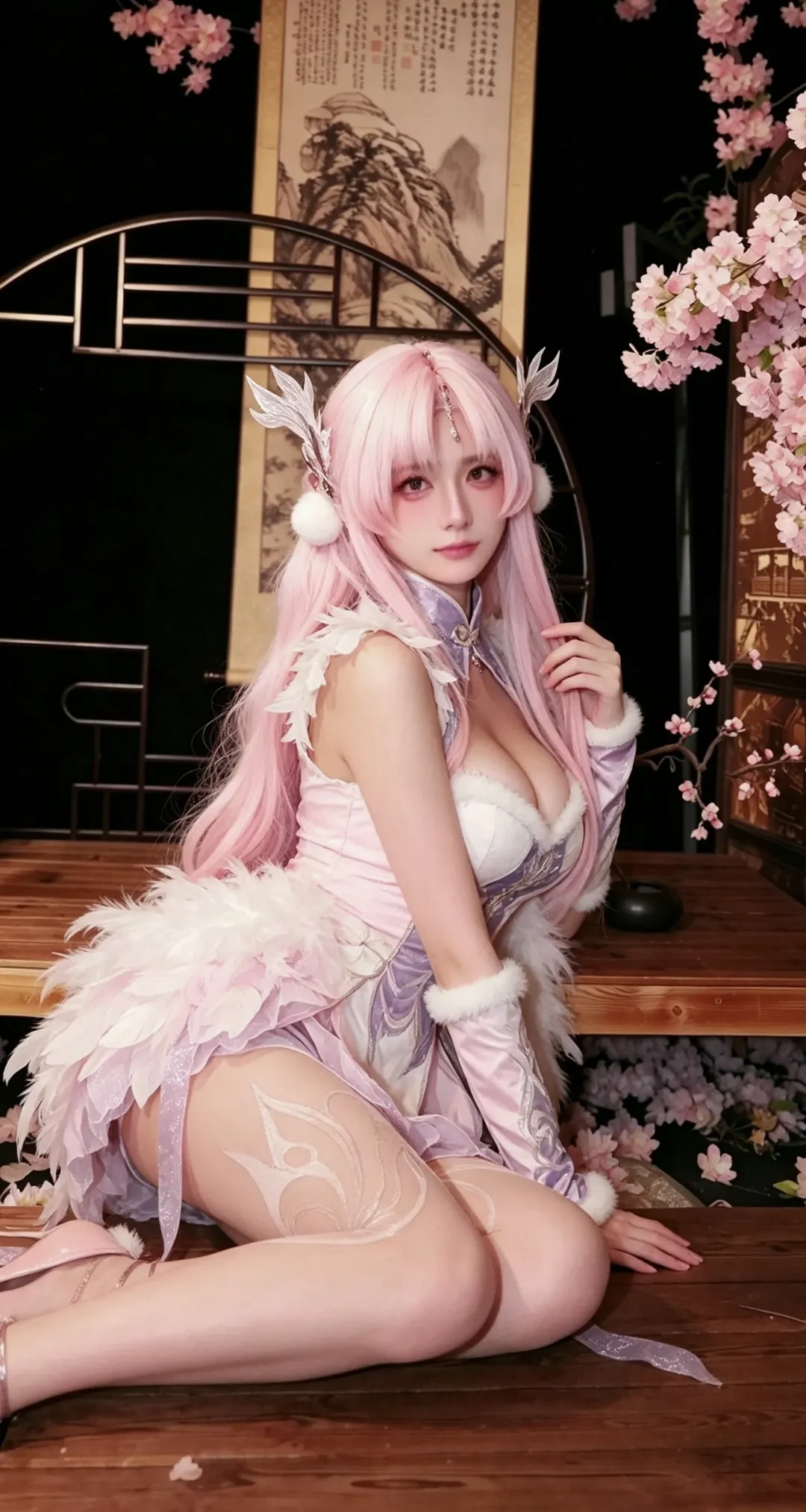玉玲珑cos 永劫无间里的粉色狐系美人 - 第 2 张