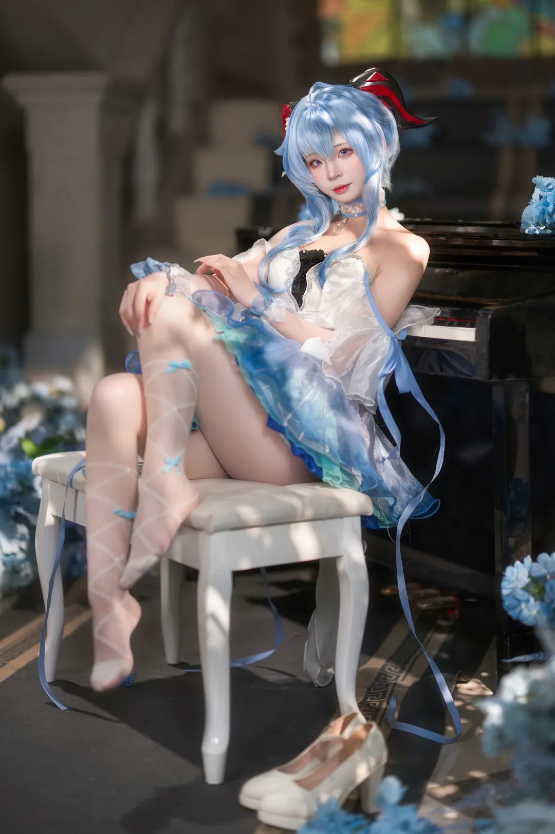 【甘雨cos】原神月下钢琴的优雅演绎 - 第 1 张