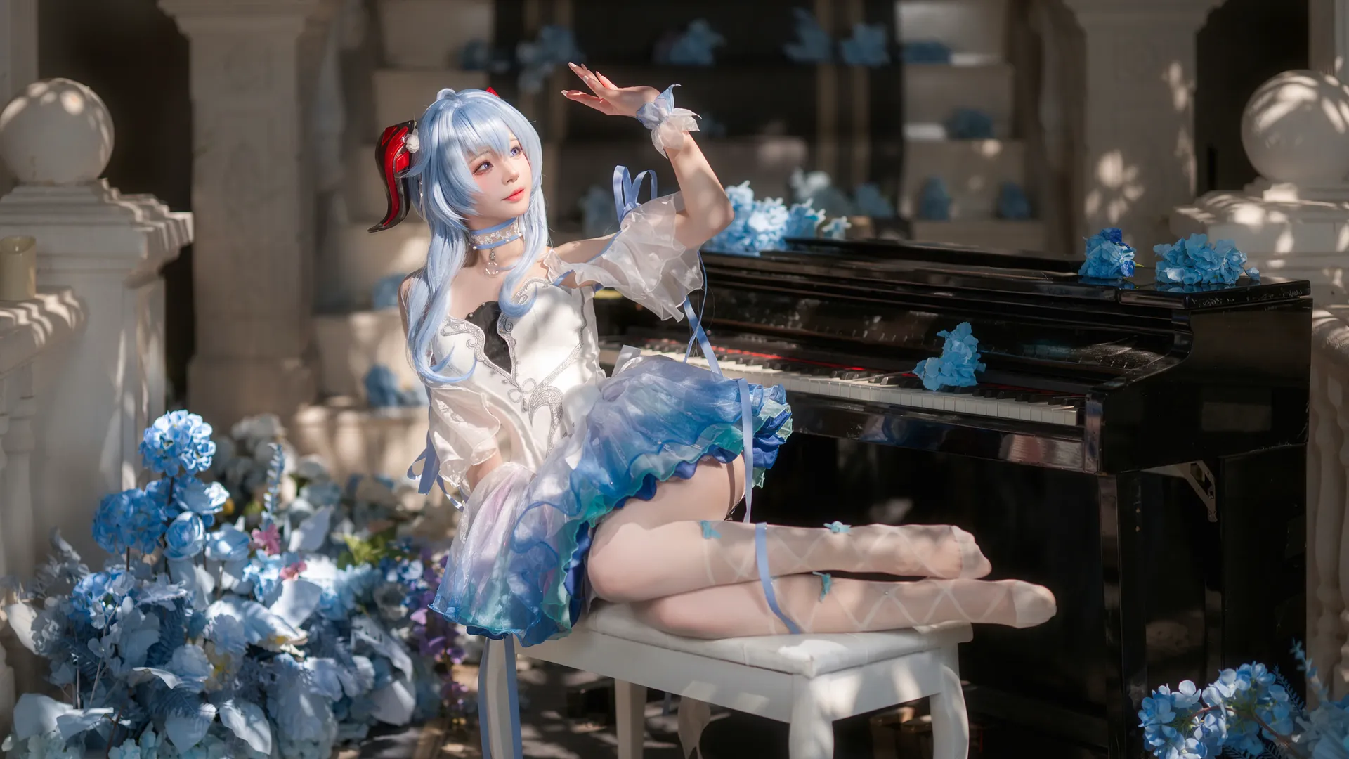 【甘雨cos】原神月下钢琴的优雅演绎 - 第 2 张