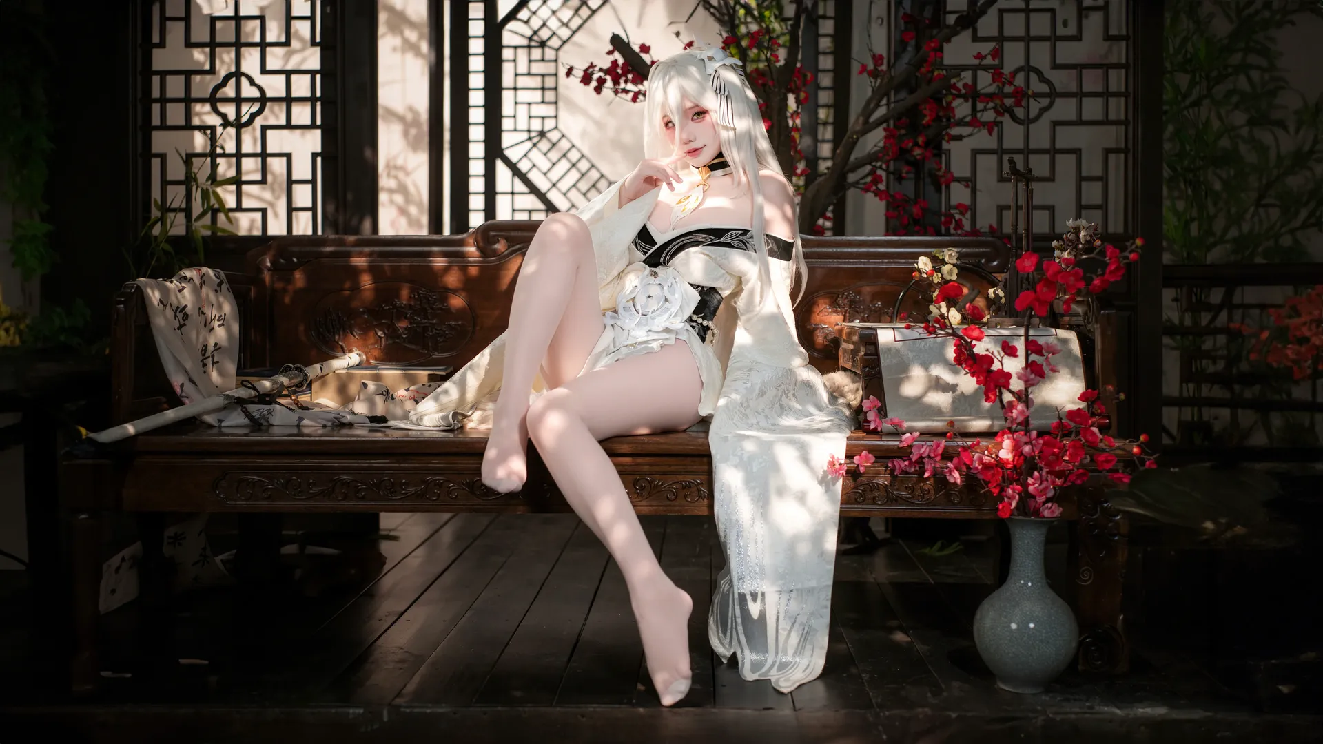【白凤cos】古风庭院里的光影白纱 - 第 2 张
