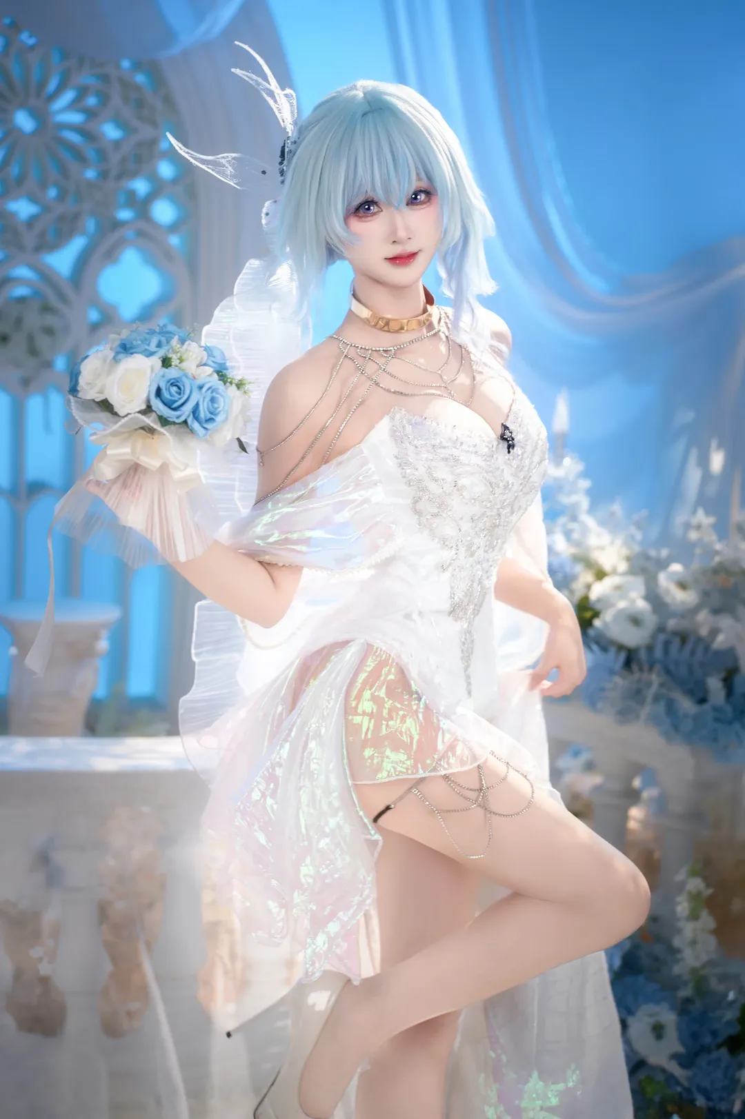【守岸人cos】鳴潮白紗裙下的夢幻棚拍記錄 - 第 1 張