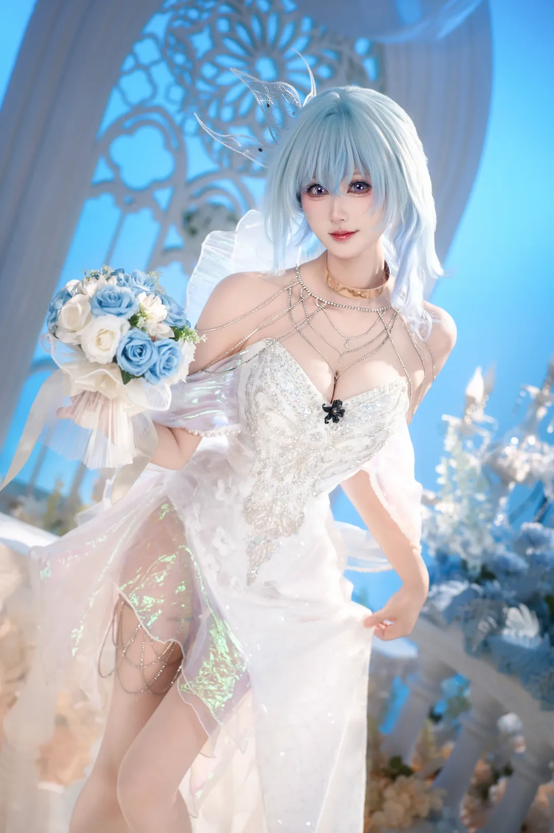 【守岸人cos】鳴潮白紗裙下的夢幻棚拍記錄 - 第 2 張