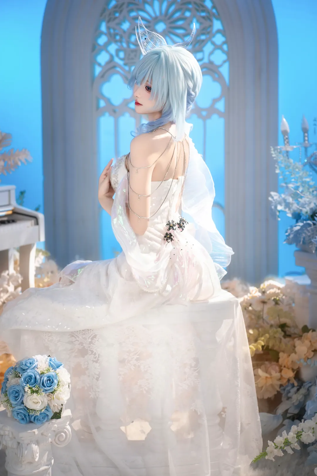 【守岸人cos】鳴潮白紗裙下的夢幻棚拍記錄 - 第 4 張