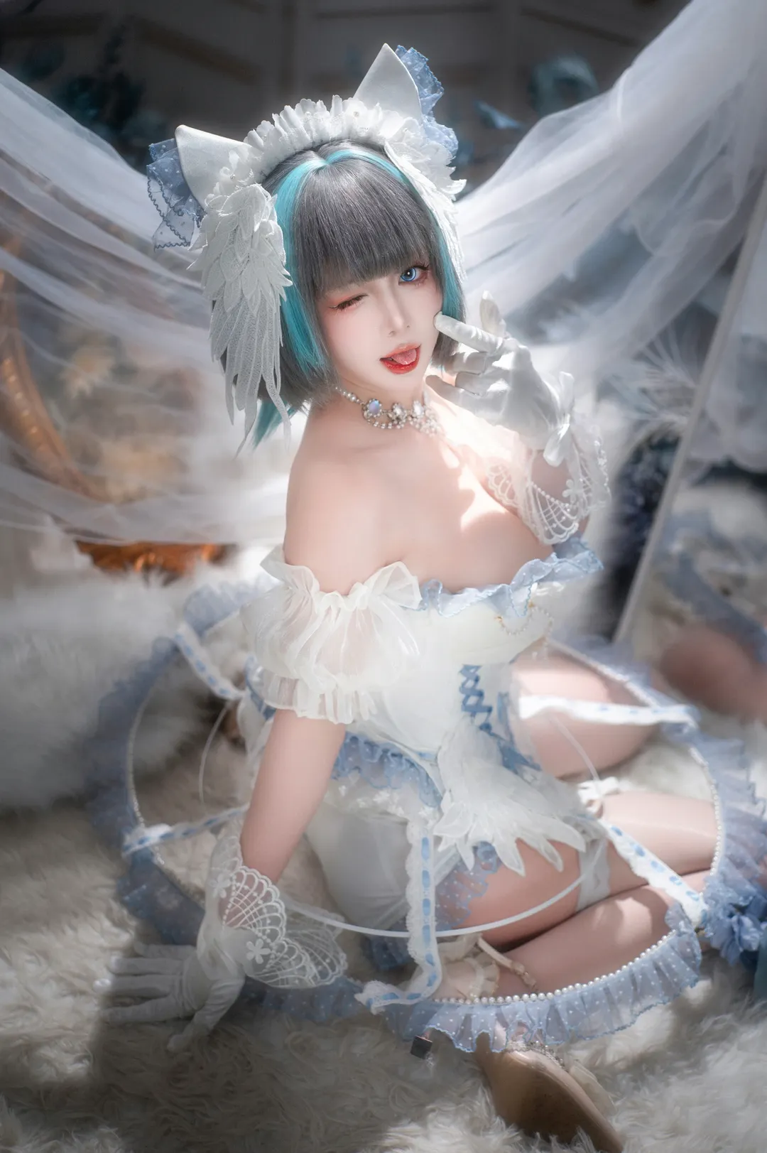 【柴郡cos】碧蓝航线梦幻白蓝女仆的日常 - 第 2 张