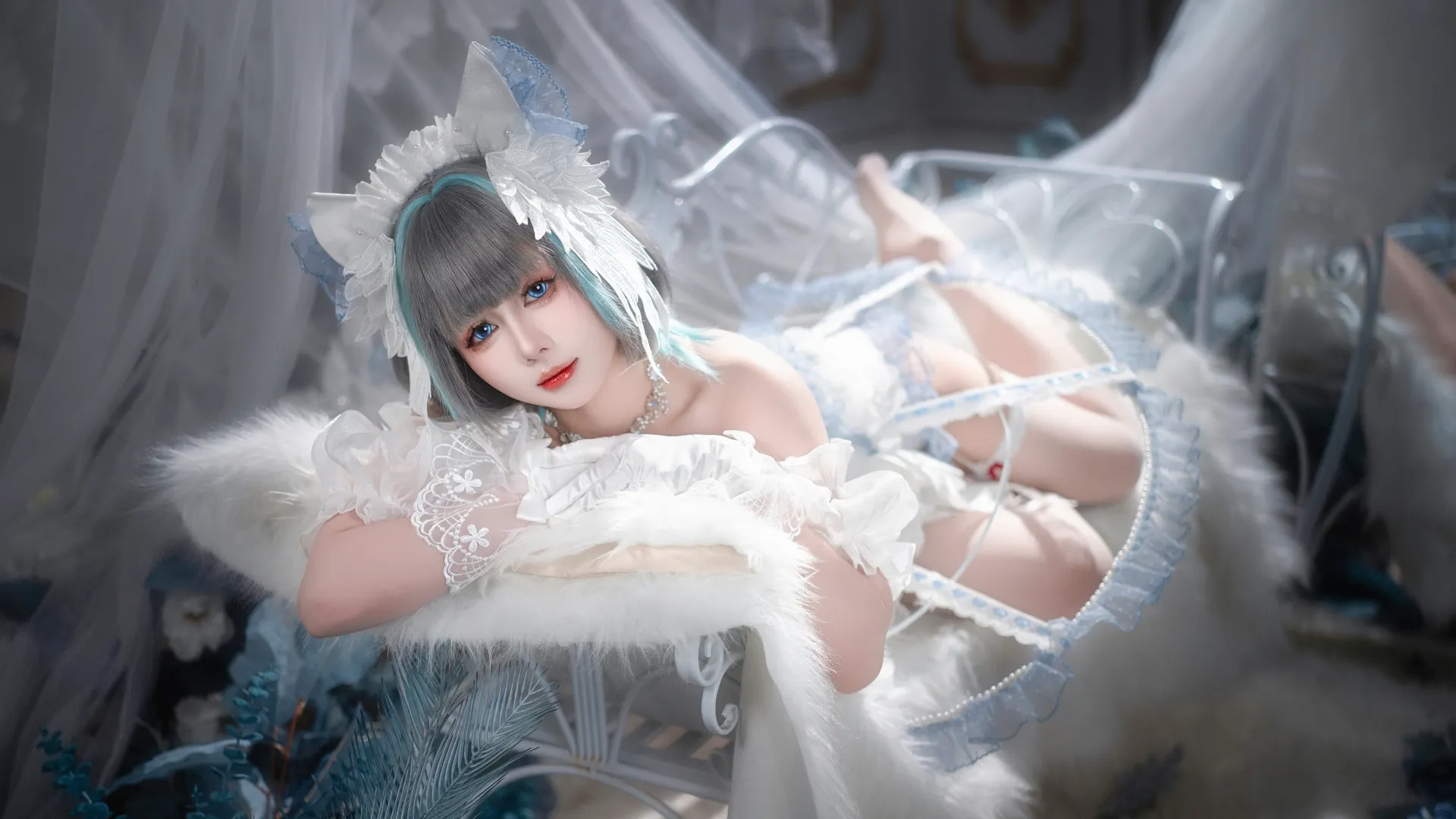【柴郡cos】碧蓝航线梦幻白蓝女仆的日常 - 第 4 张